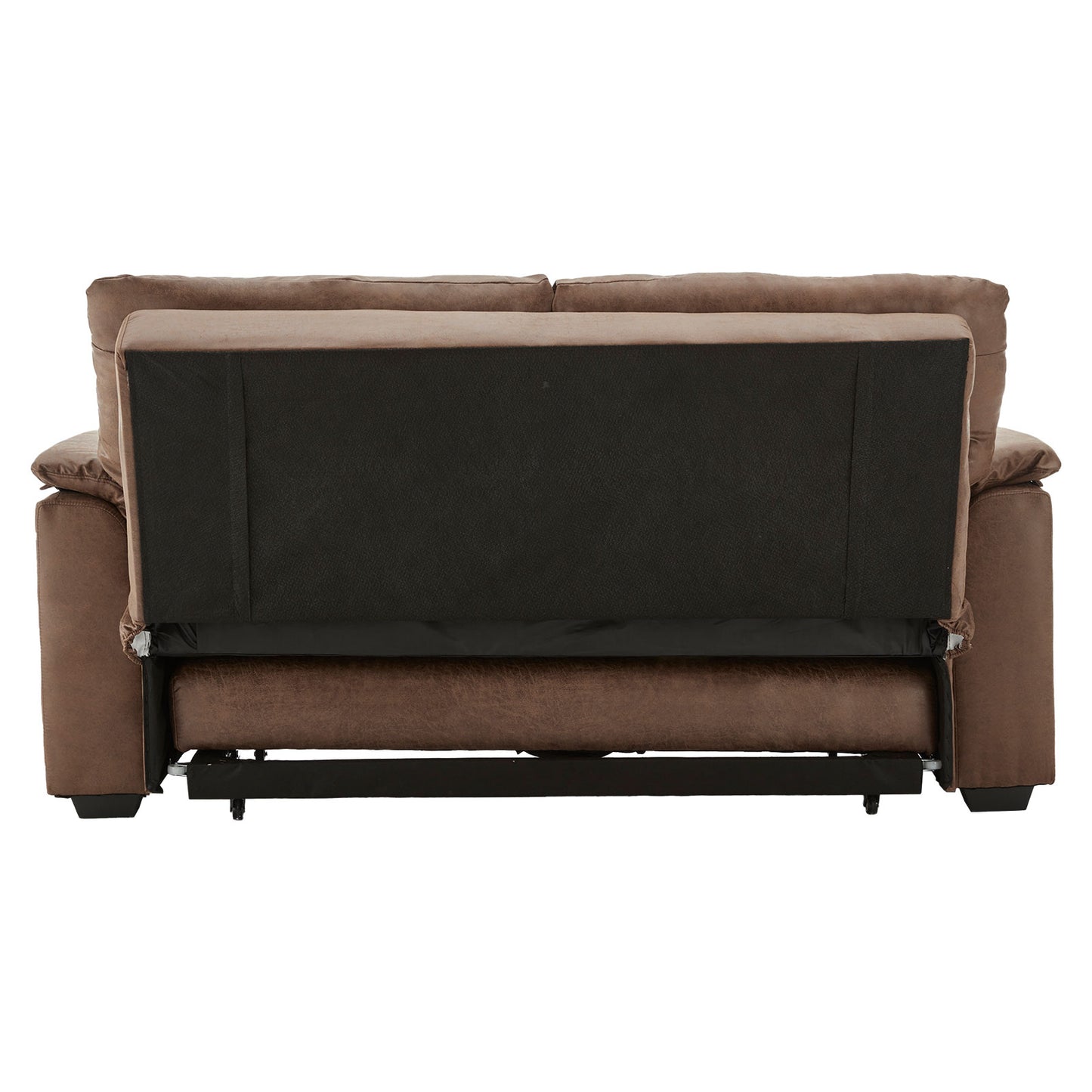Sarantino Distressed Faux Leather Sofa Bed Couch Lounge - Brown