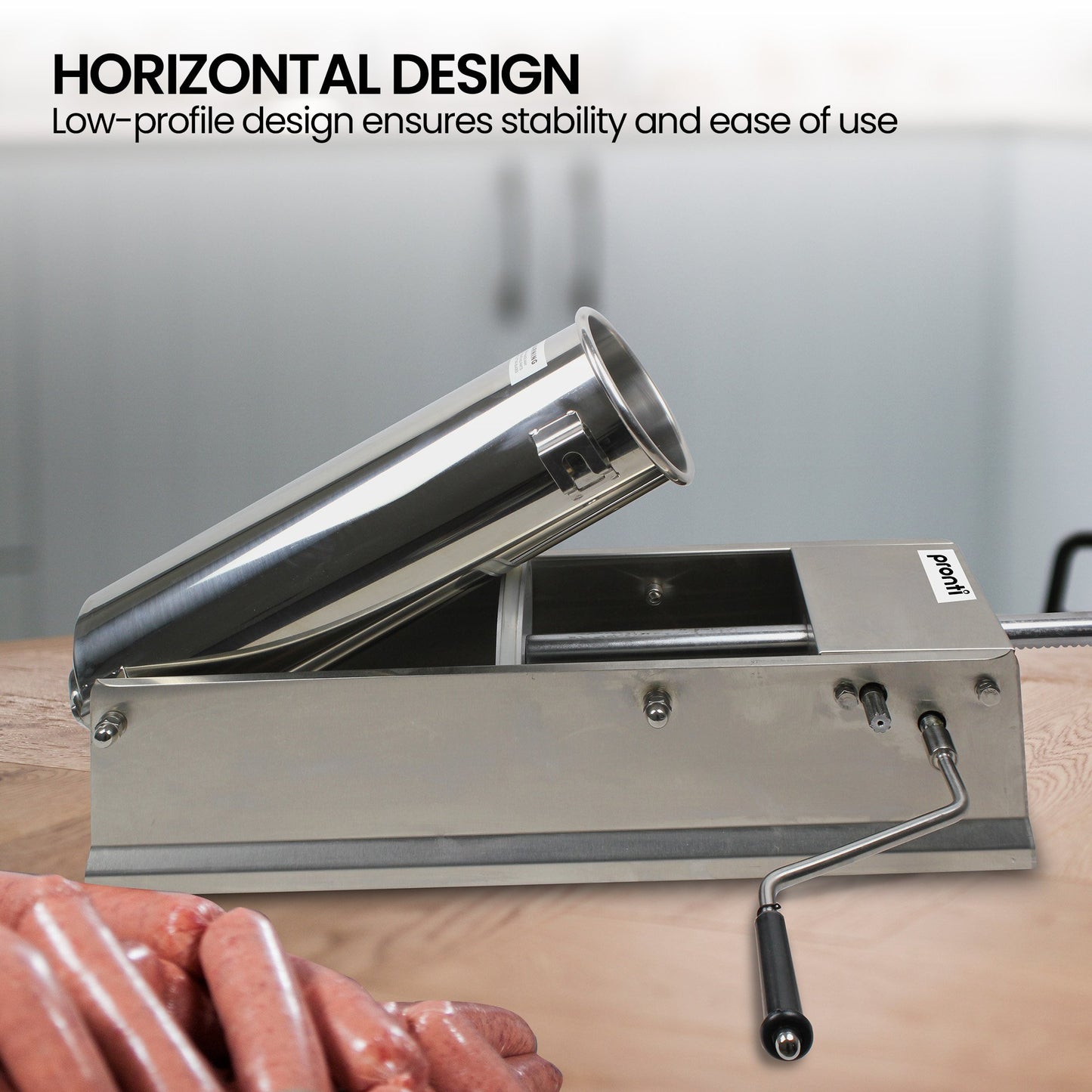 Pronti 5L Stainless Steel Horizontal Sausage Stuffer