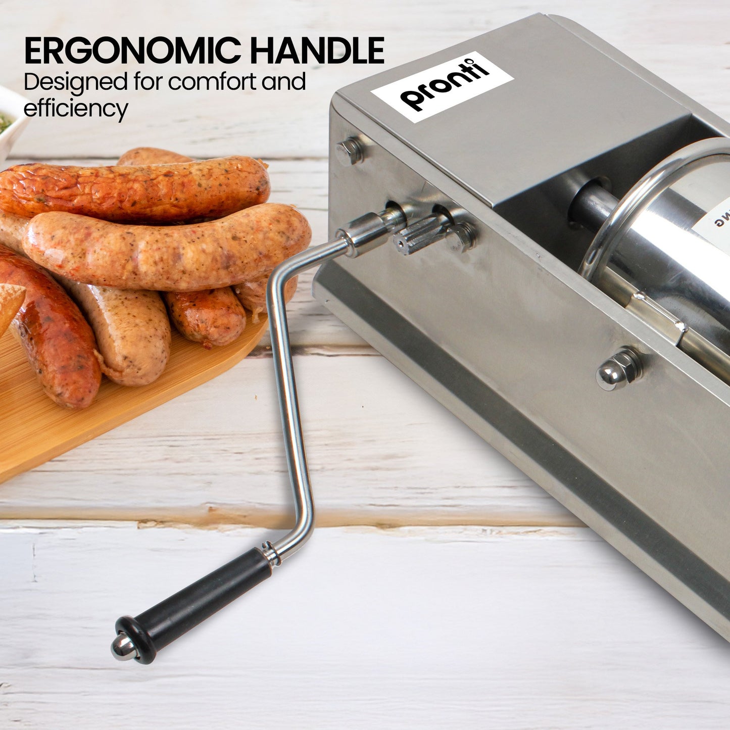 Pronti 5L Stainless Steel Horizontal Sausage Stuffer