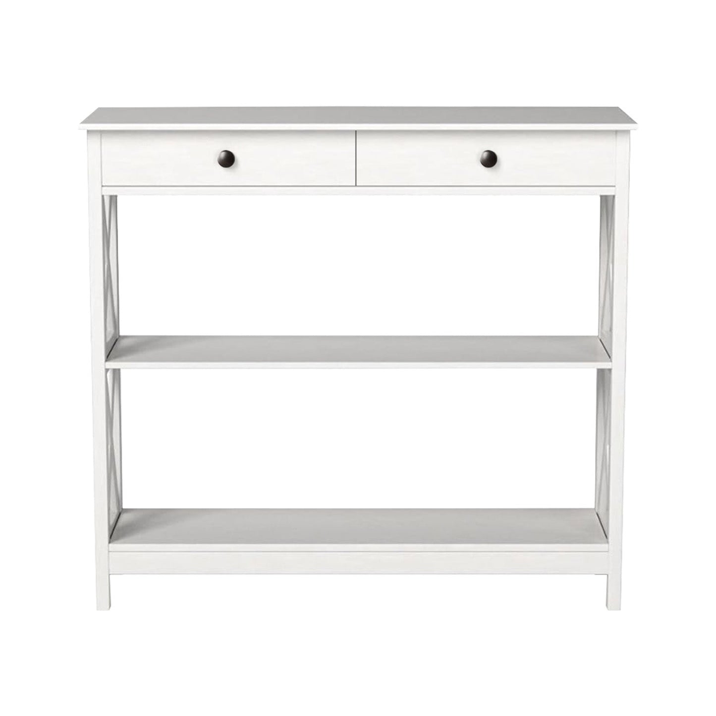 Sarantino Eloise Cross Console Table - White