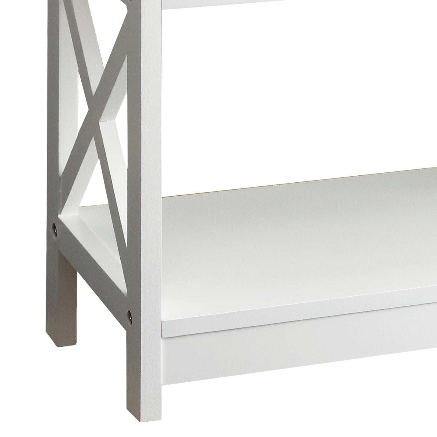 Sarantino Eloise Cross Console Table - White