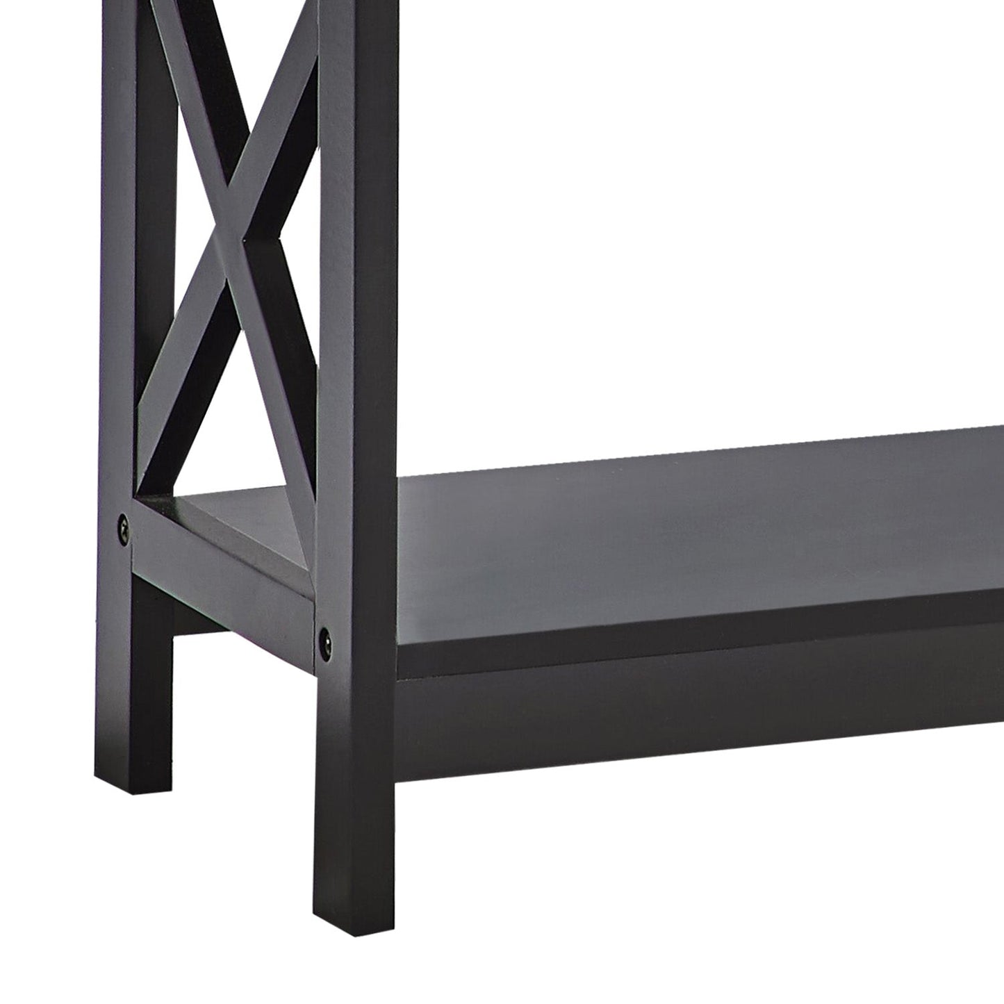 Sarantino Eloise Cross Console Table - Black
