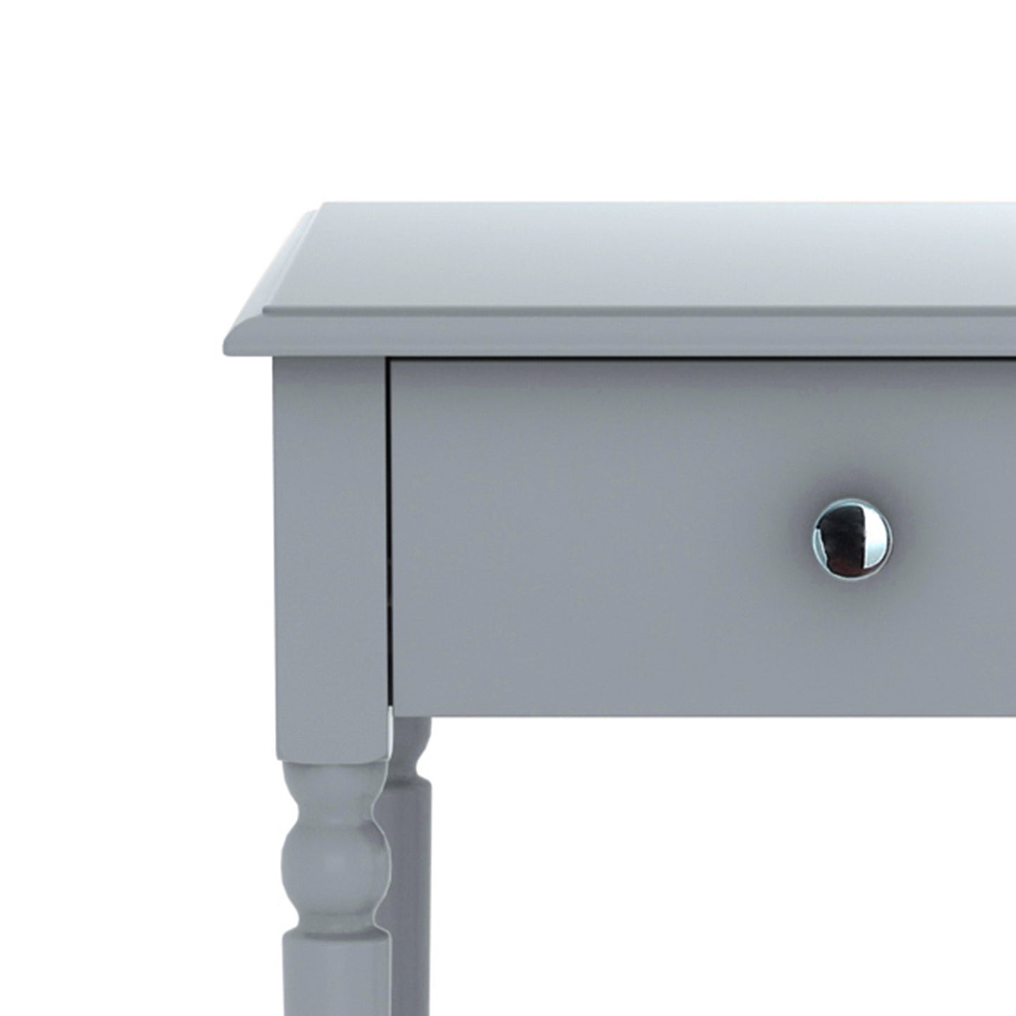 Sarantino Esther Bedside Table with Drawer - Grey