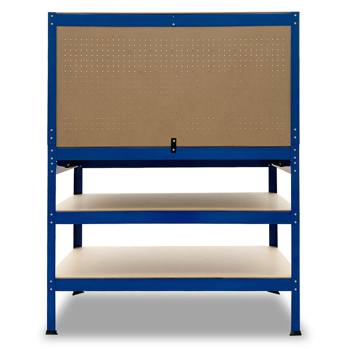 3-Layered Work Bench Garage Storage Table Tool Shop Shelf Blue