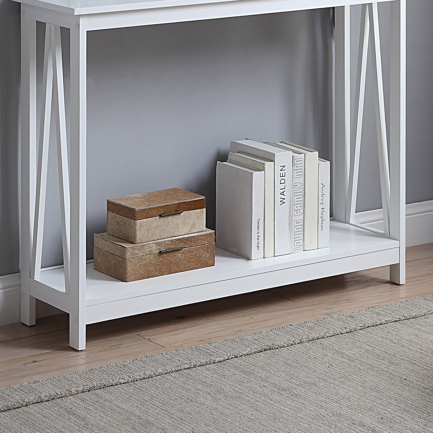 Sarantino Grace A-Frame Console Table - White