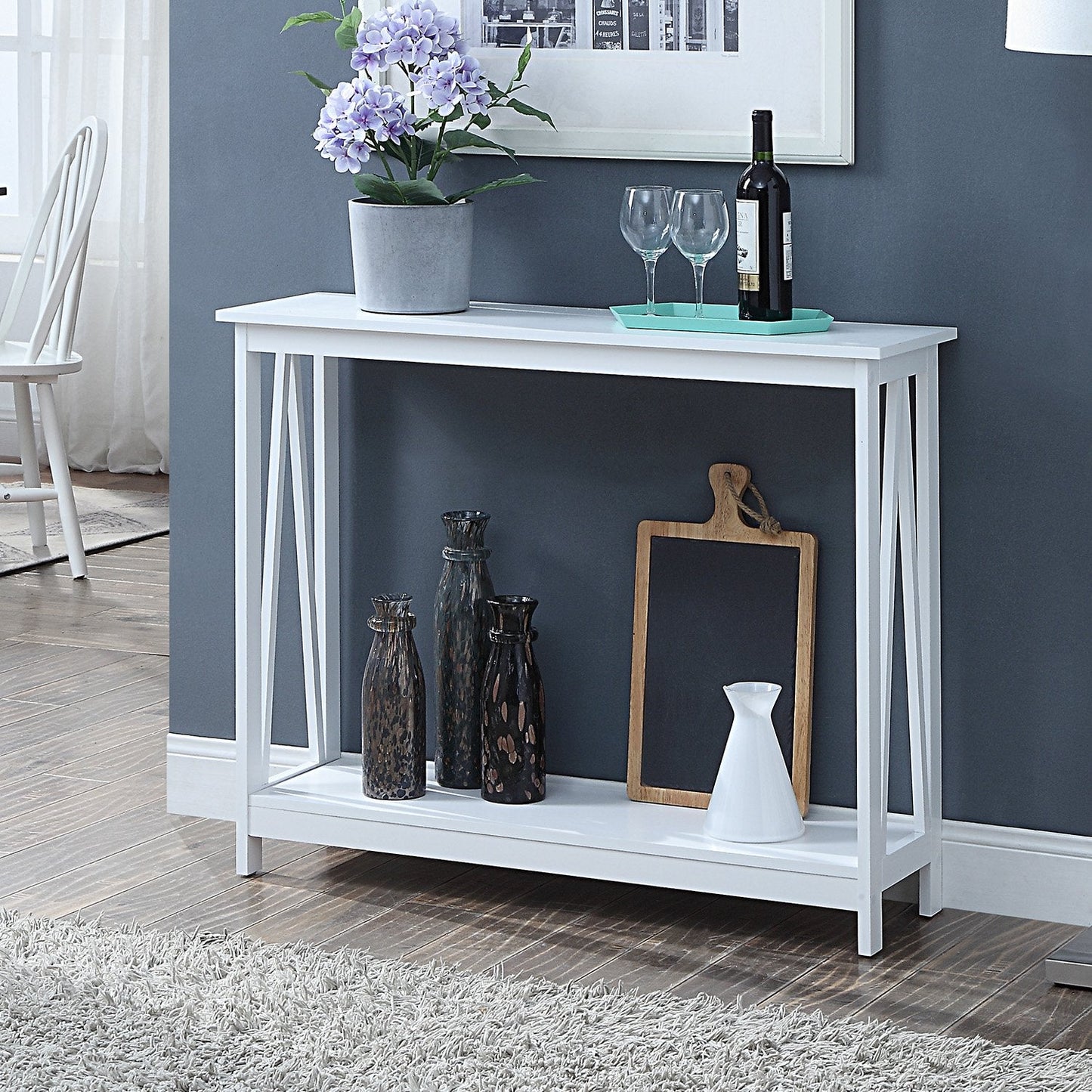 Sarantino Grace A-Frame Console Table - White