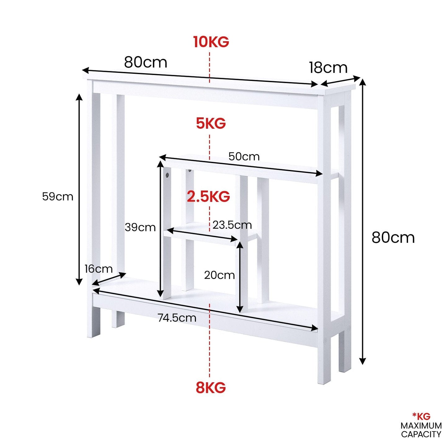 Sarantino Julian Console Table - White