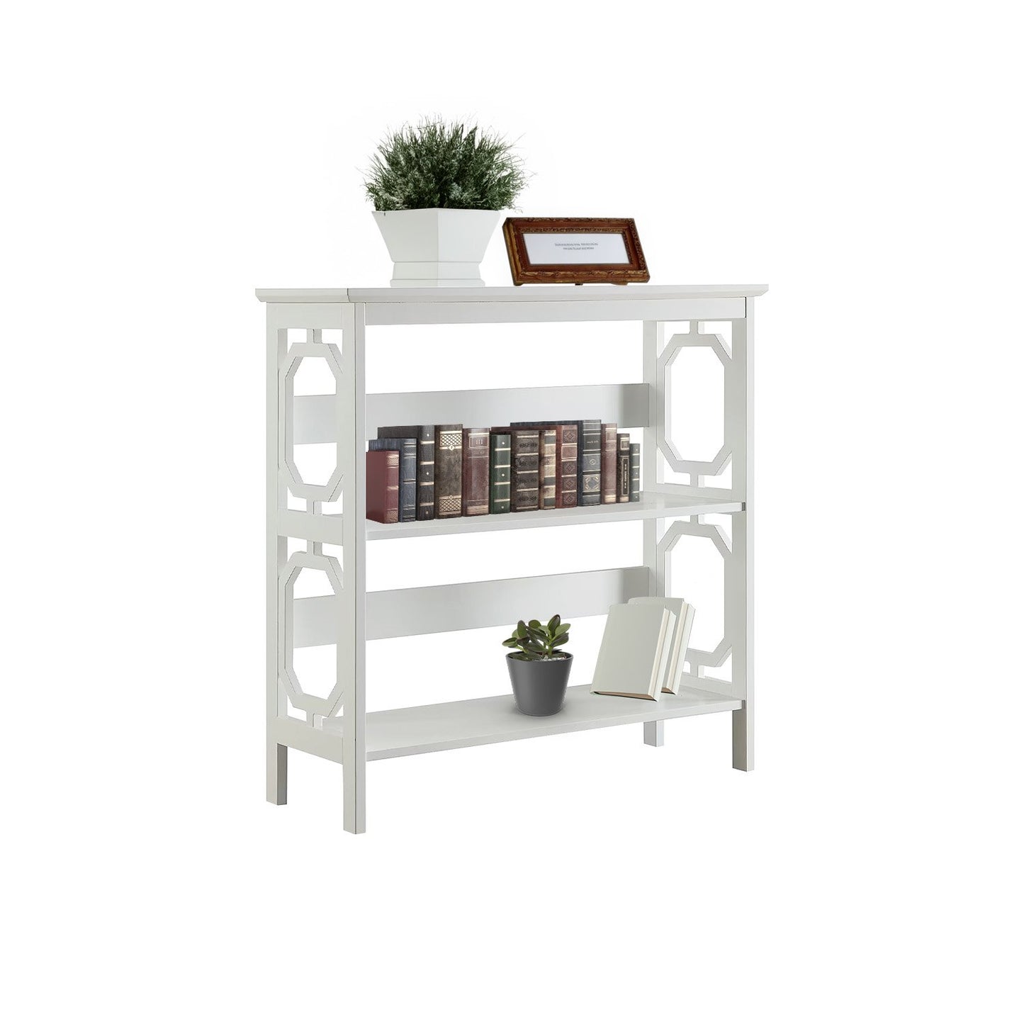 SSarantino Laurel 3-Tier Bookshelf Display Rack in White