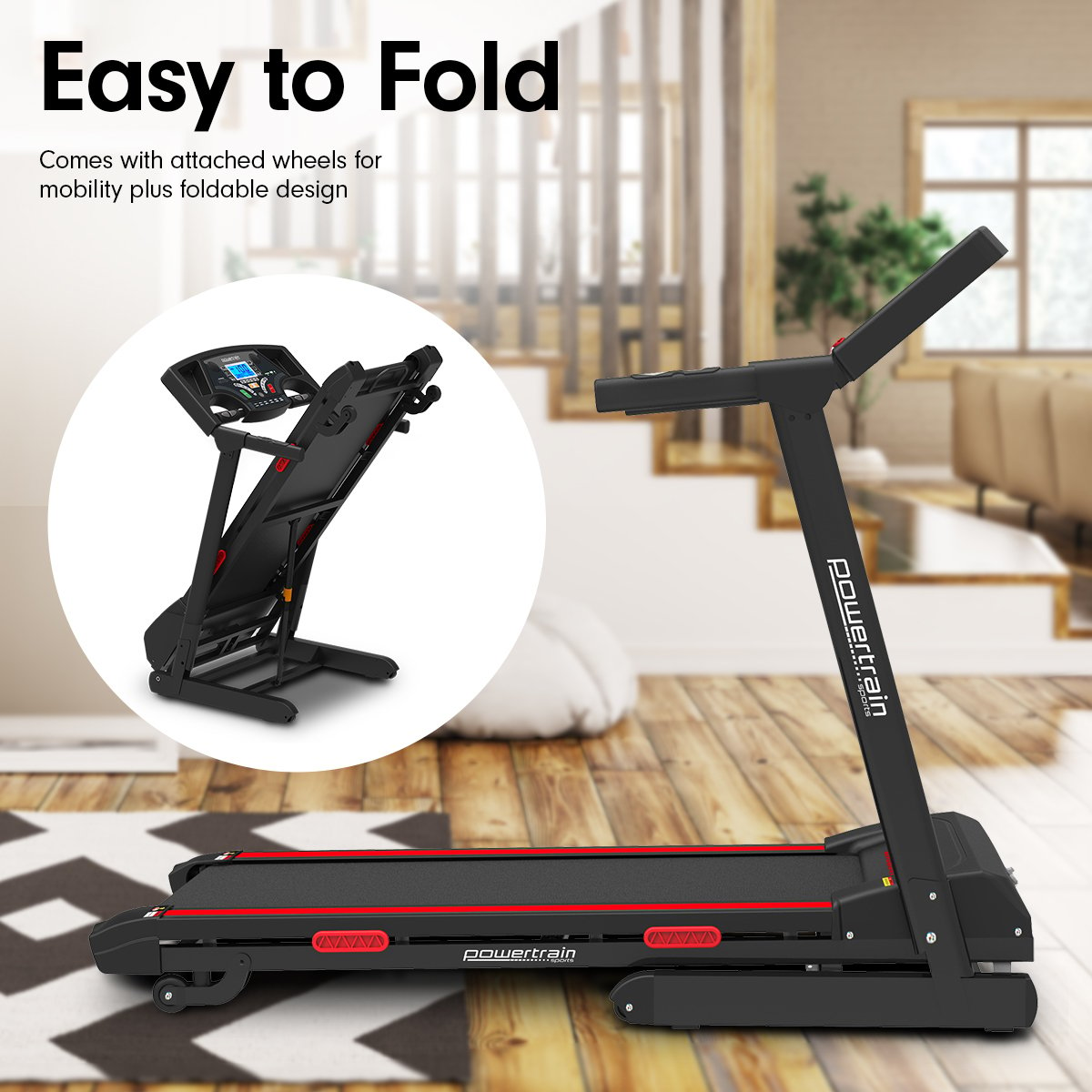 Powertrain K200 Electric Treadmill Folding Home Gym Running  Machine