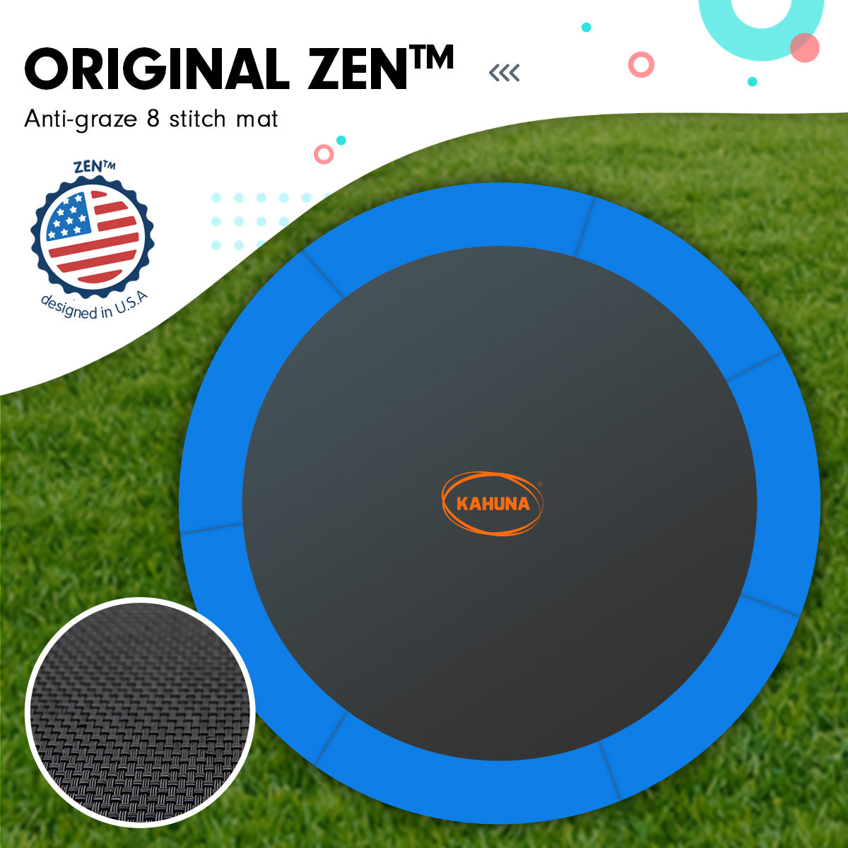 Kahuna 8Ft Outdoor Round Blue Trampoline for Kids and Children