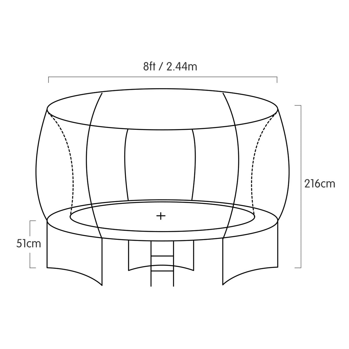 Kahuna 8ft Springless Trampoline with Basketball Set