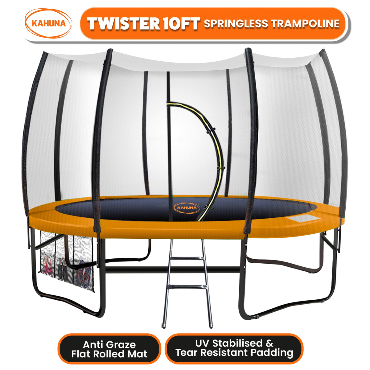 Kahuna 10 ft Springless Trampoline with Basketball Set