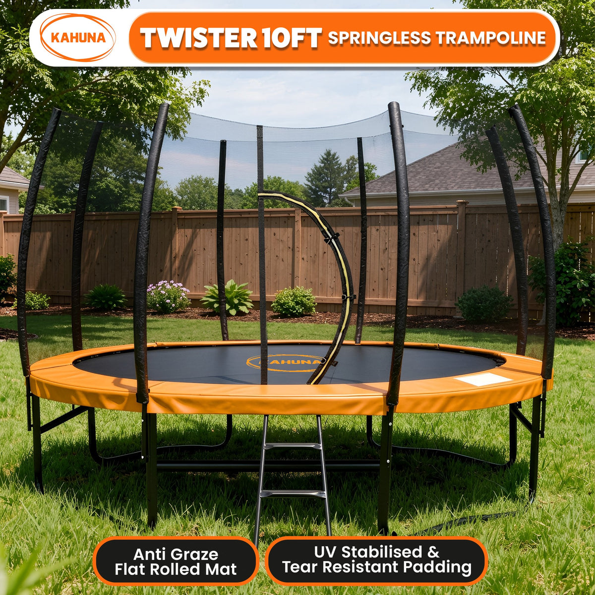 Kahuna Twister 10ft Springless Trampoline - Pink
