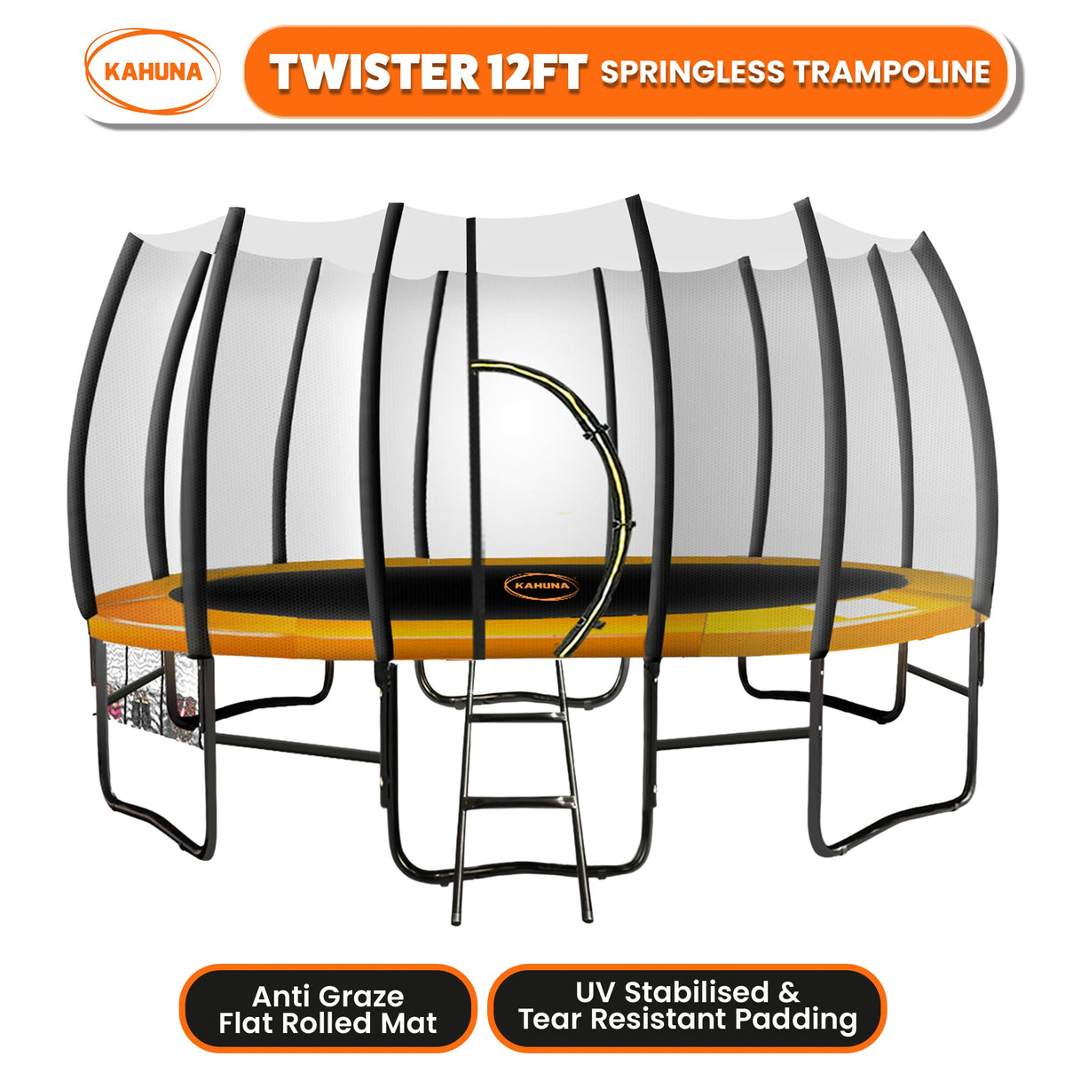 Kahuna Twister 12ft Springless Trampoline - Blue