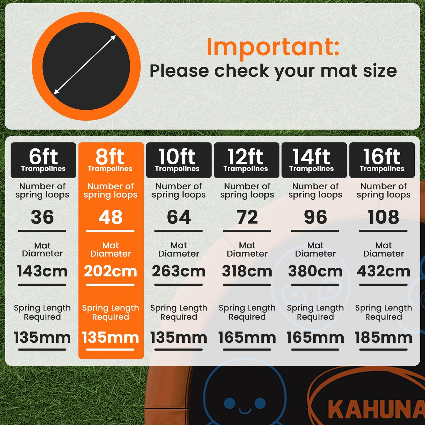 8ft Replacement Trampoline Jumping Mat - Emoji