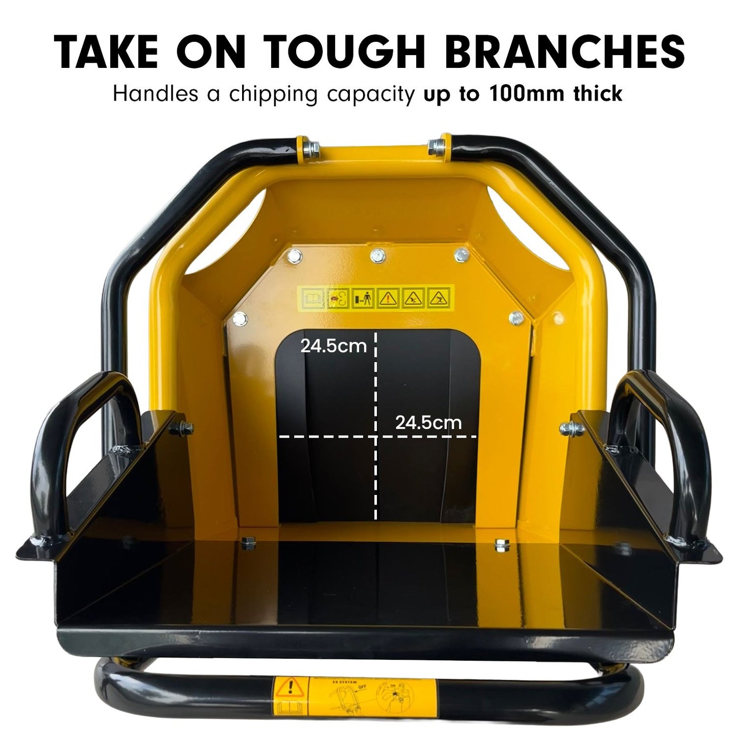 Ducar 70P 3600 RPM Wood Chipper with E-Start Shredder Mulcher Grinder Yellow Black