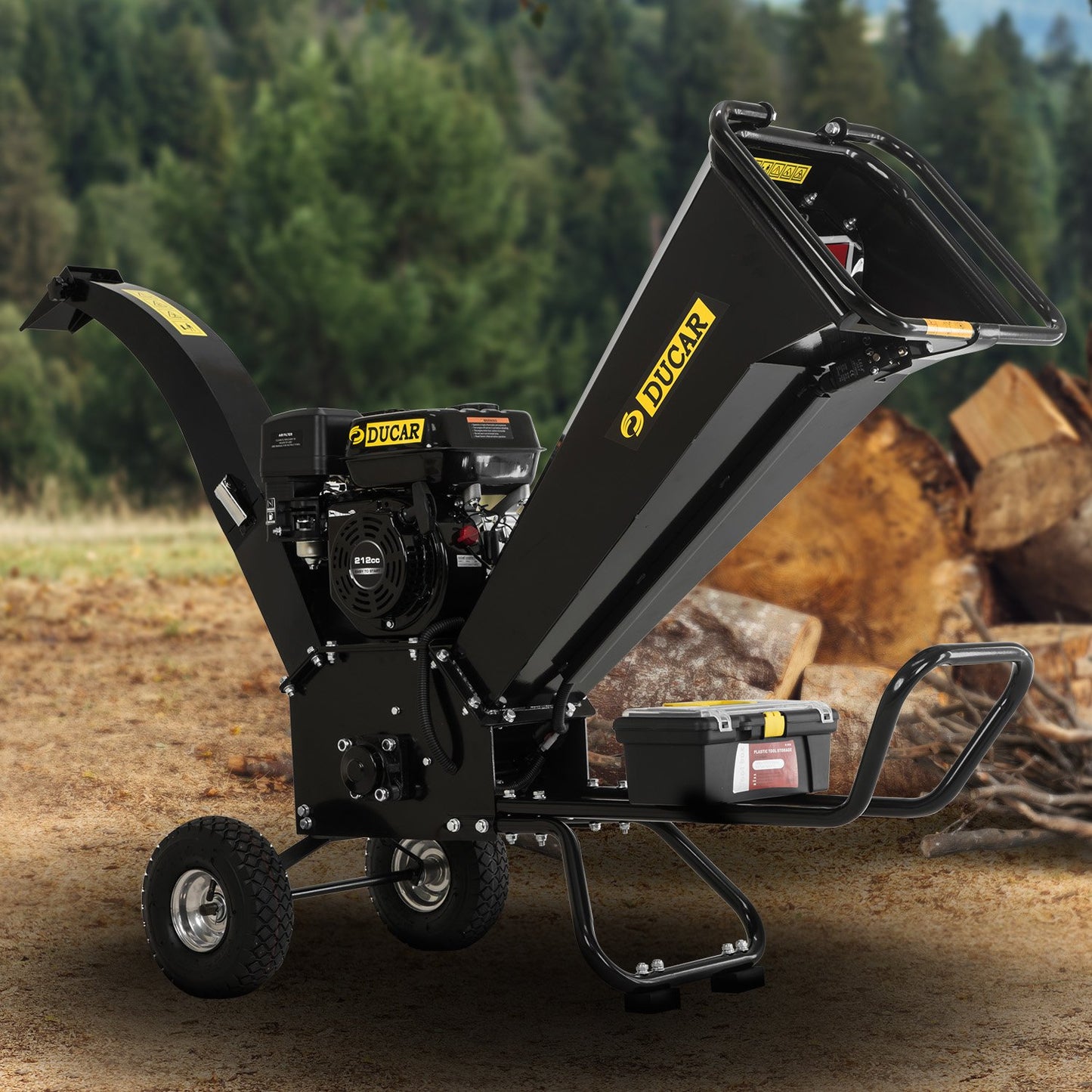 Ducar K70 7HP Wood Chipper Shredder Mulcher Grinder in Black