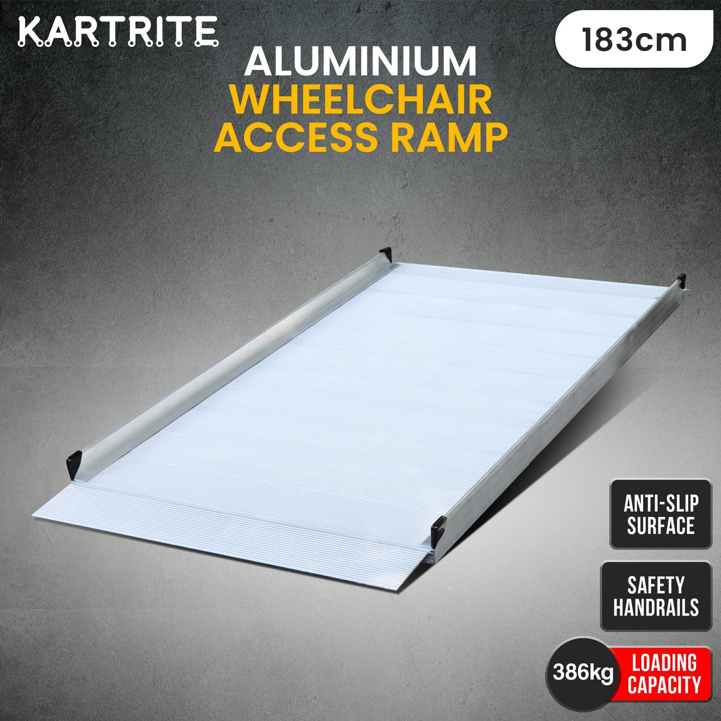 Kartrite 6ft Portable Aluminium Mobility Threshold Access Wheelchair Ramp
