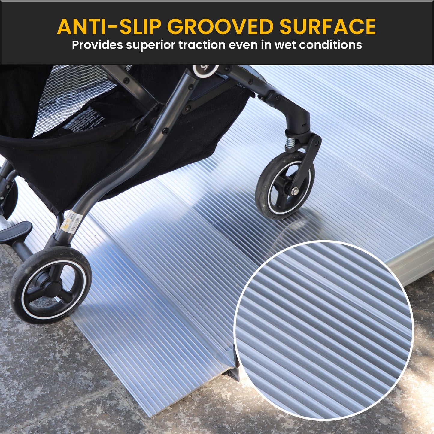 Kartrite 6ft Portable Aluminium Mobility Threshold Access Wheelchair Ramp