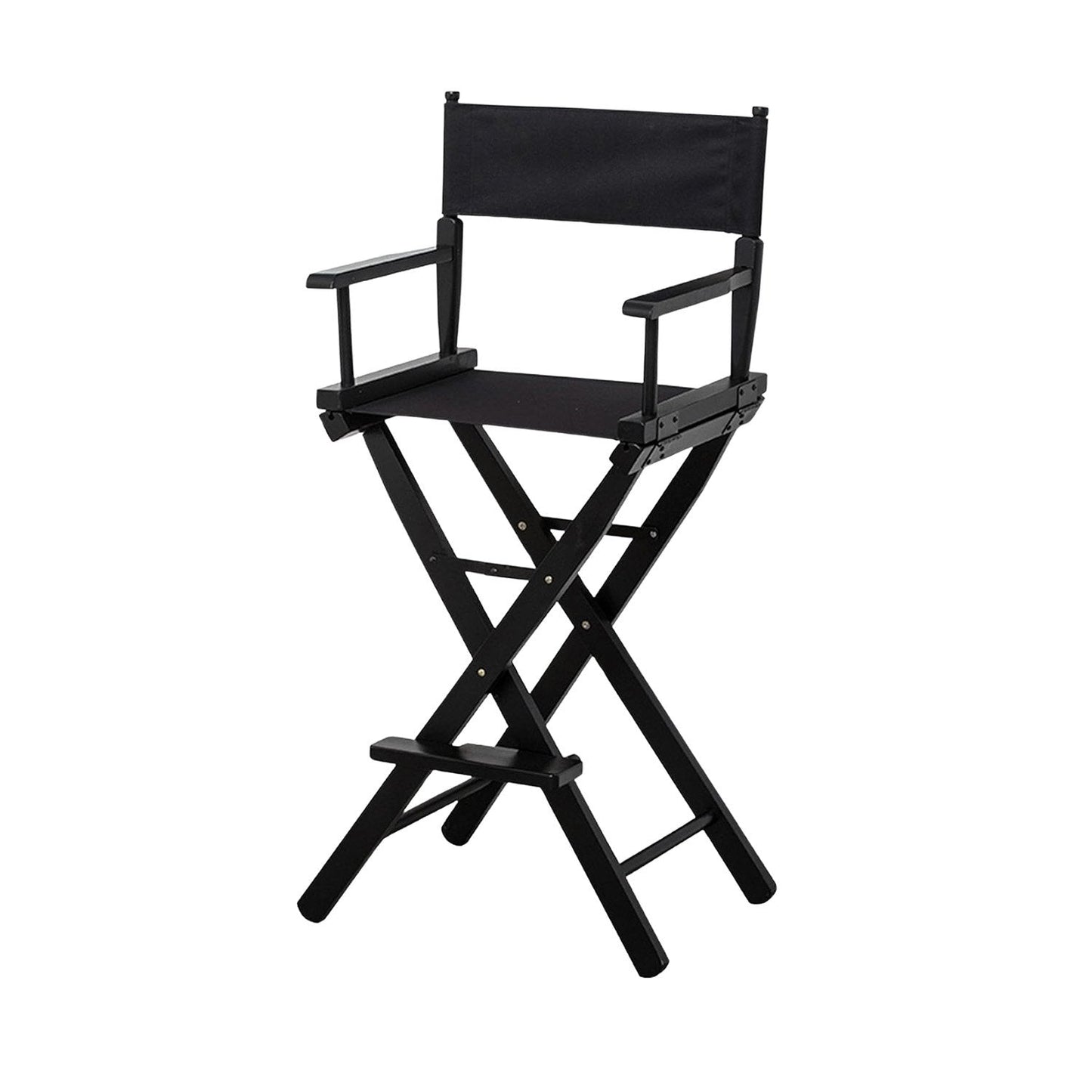 Sarantino Black Tall Directors Chair Beech Wood Frame with Canvas Seat