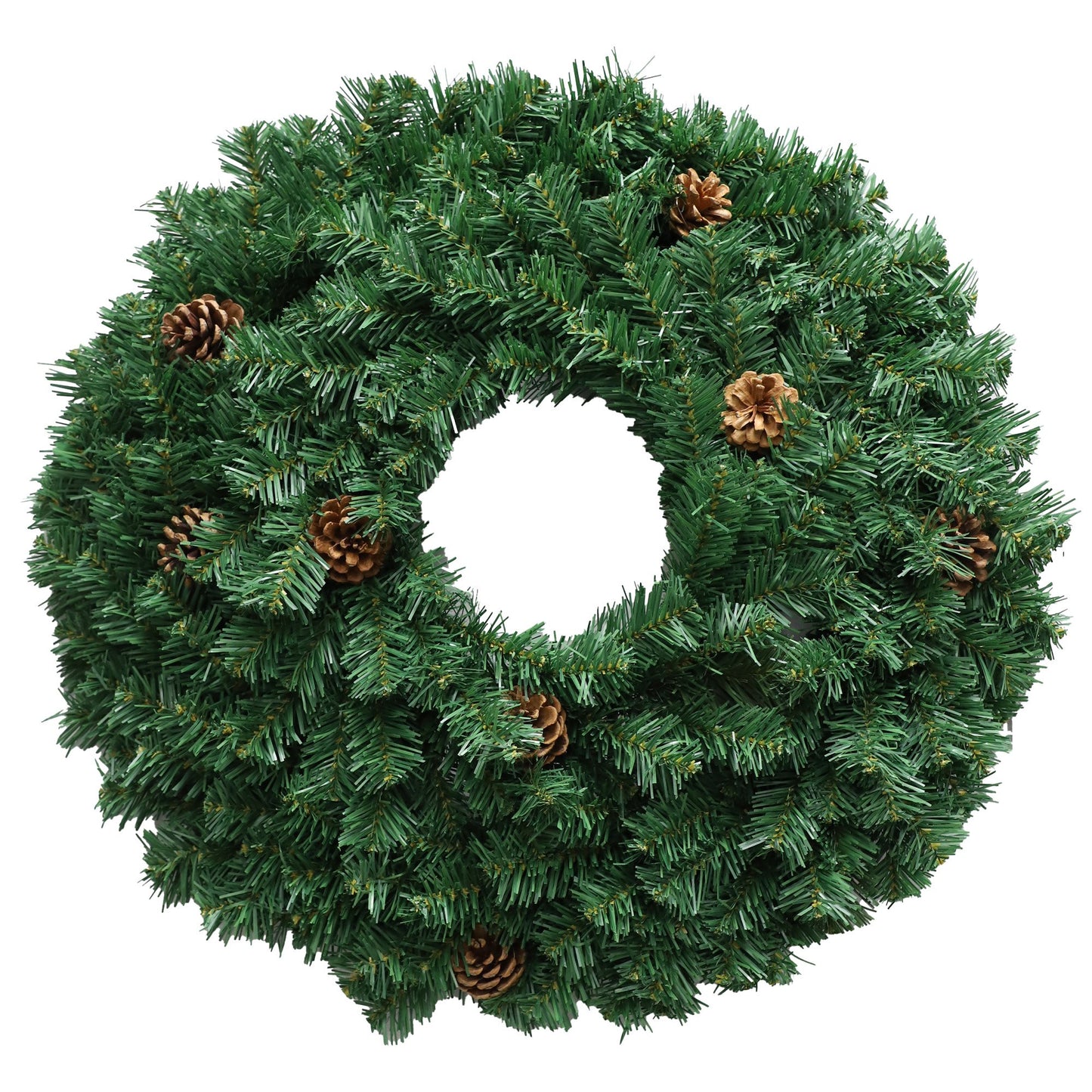 Christabelle 61cm Christmas Wreath Yuletide Glow with Pine Cones and LED Lights Front Door Decoration