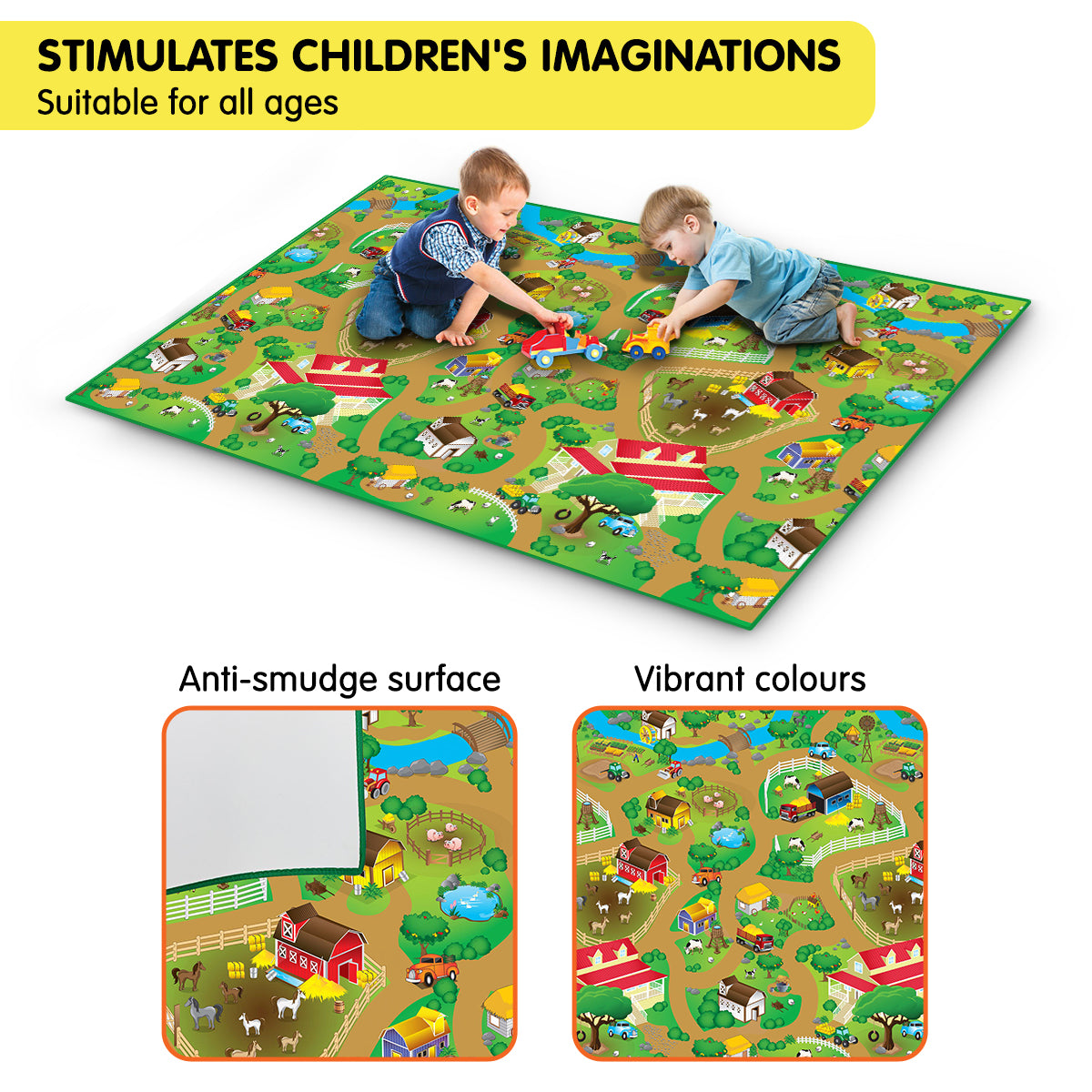 Rollmatz Farm Design Baby Kids Floor Play Mat 200cm x 120cm