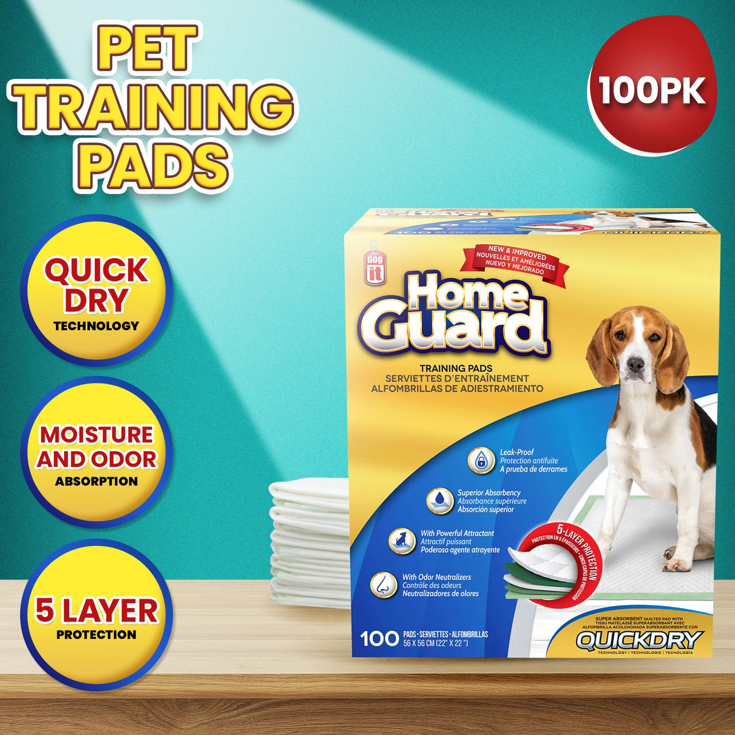 Dogit Home Guard Puppy Training Pads - 100 Pack