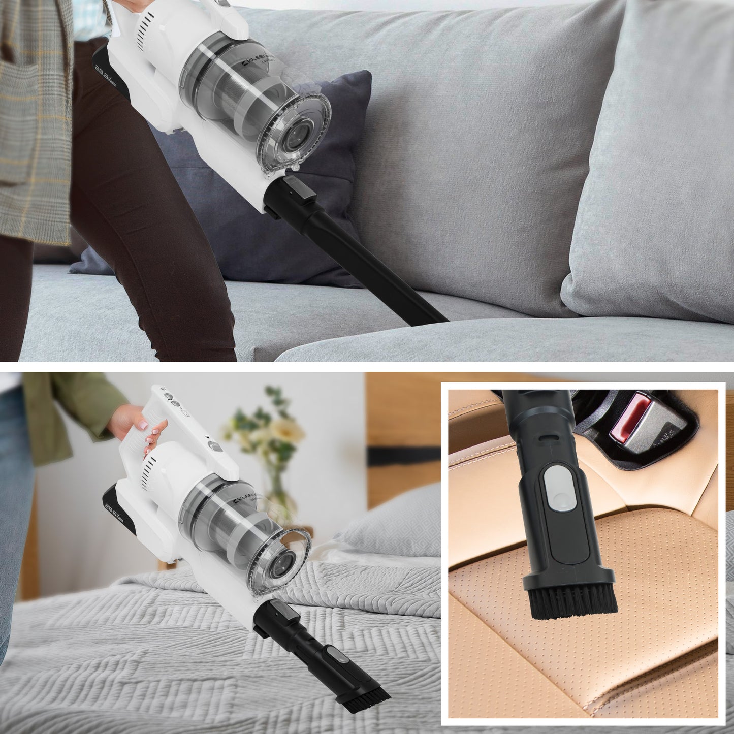 Kleenmaid Cordless Stick Vacuum Cleaner Split Wand Wet Mop CSV 3865