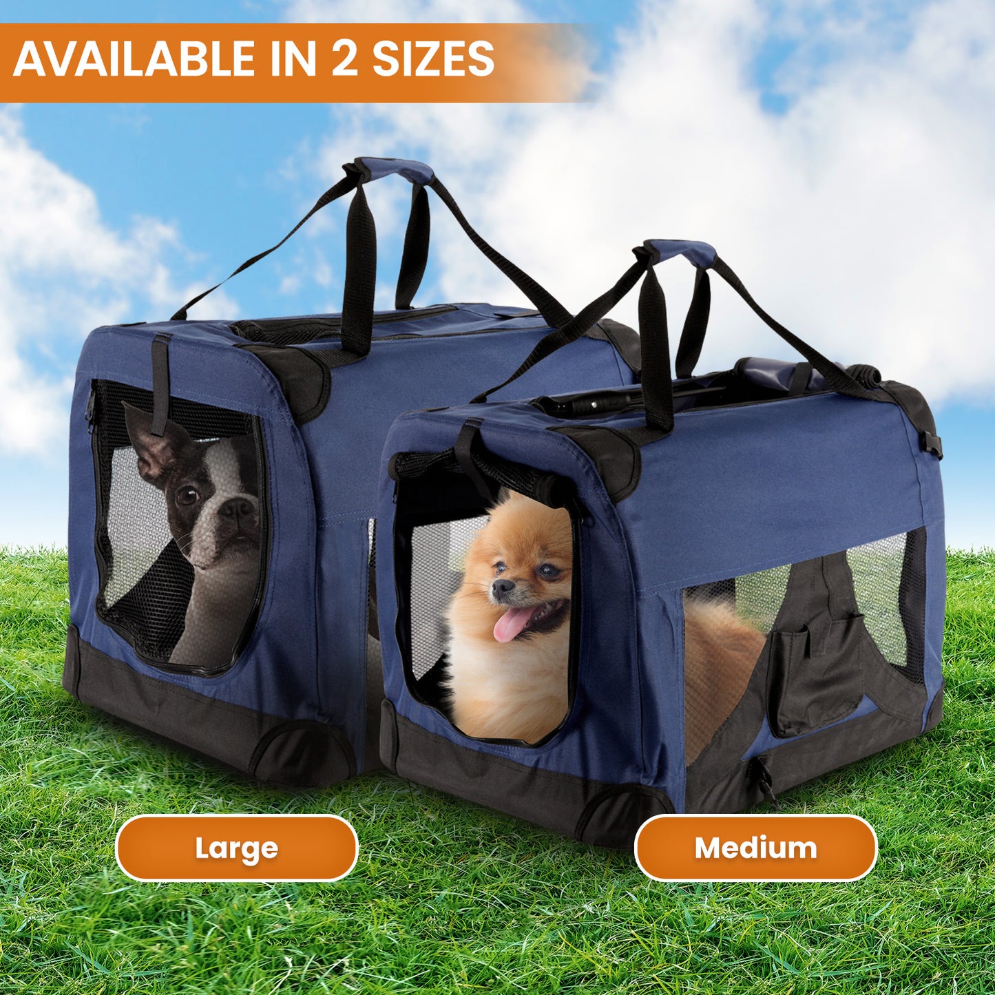 Royale Heavy Duty Soft Collapsible Pet Carrier Travel Friendly Medium