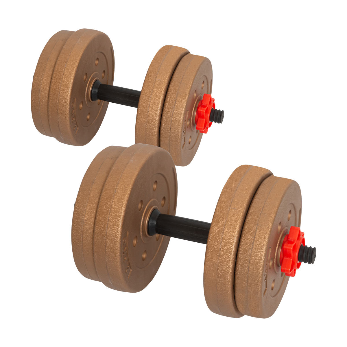 Powertrain 20kg Home Gym Adjustable Dumbbell and Barbell Weights Set - Gold