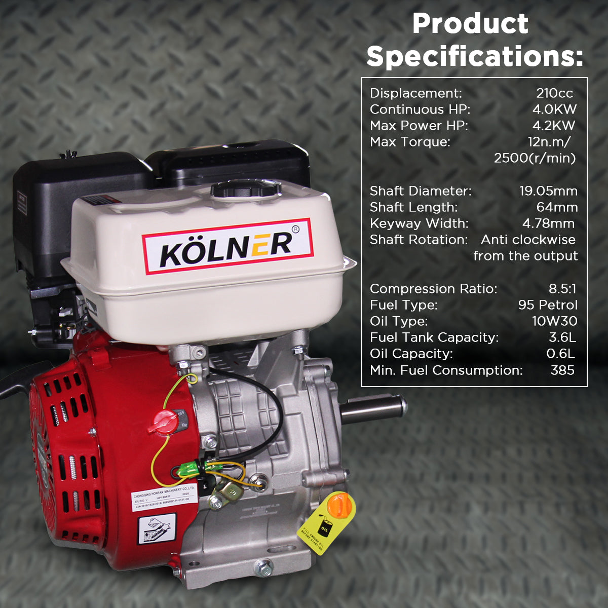 7HP Horizontal Key Shaft Q Type Petrol ENGINE - Recoil Start