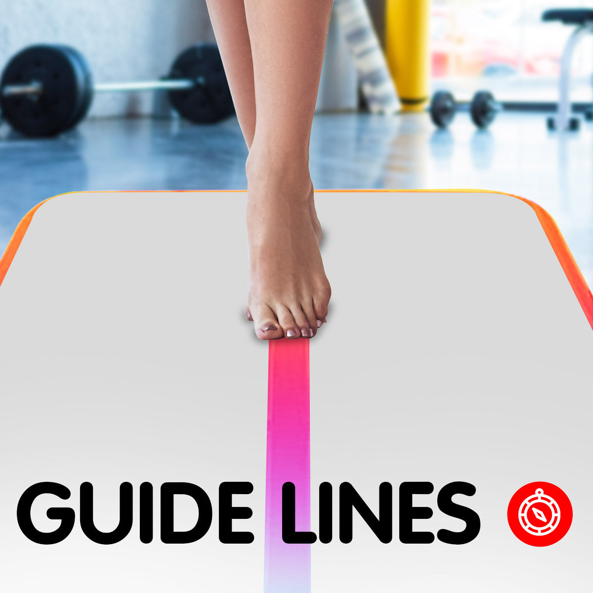 3m x 1m Air Track Tumbling Mat Gymnastics Inflatable - Rainbow