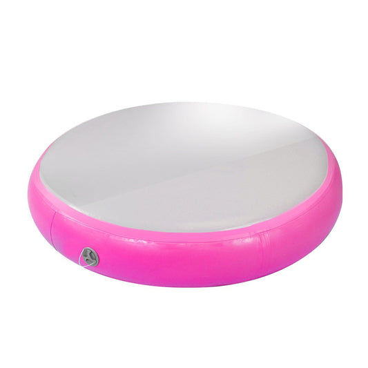 1m Air Spot Round Inflatable Gymnastics Tumbling Mat with Pump - Pink