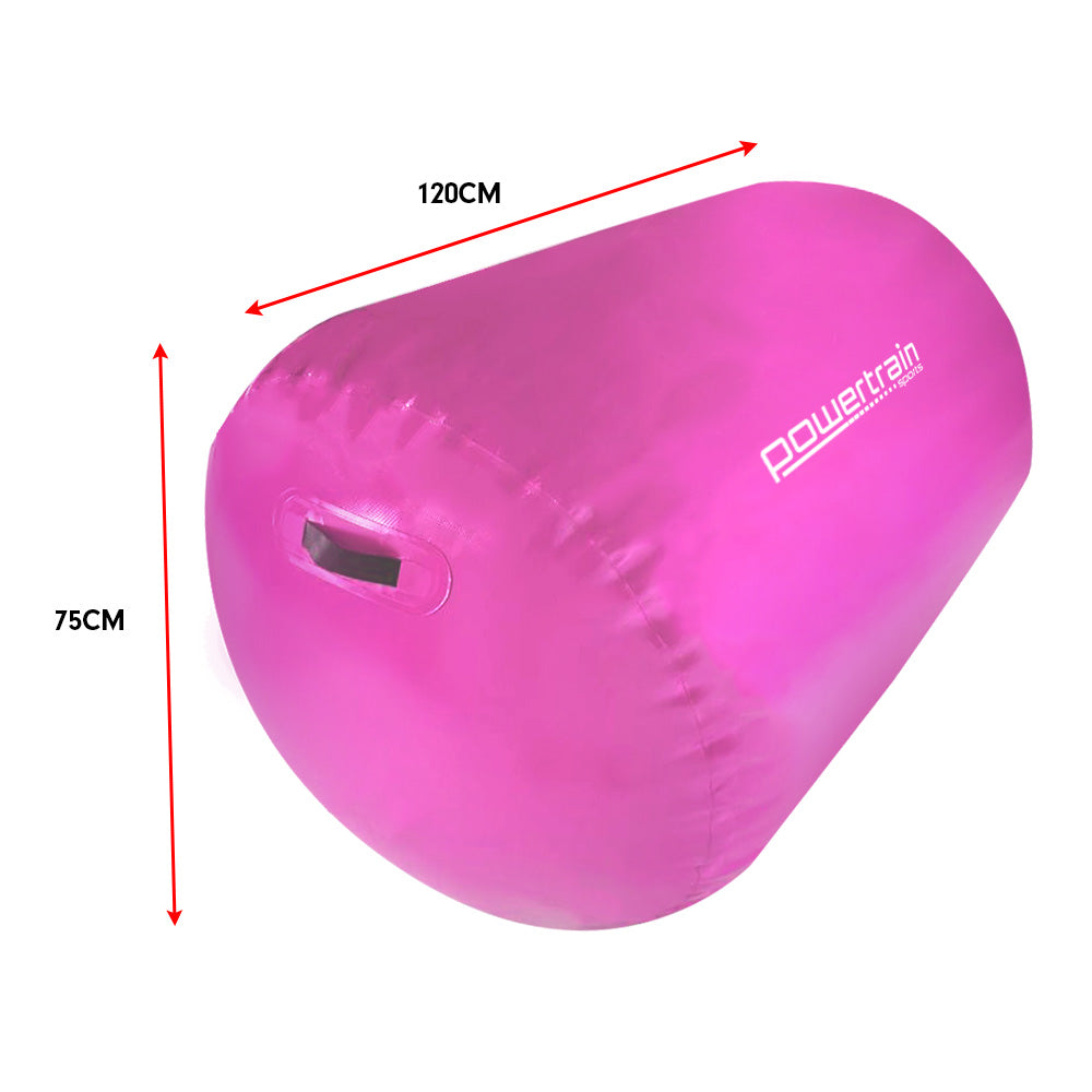Inflatable Gymnastics Air Barrel Exercise Roller 120cm x 75cm - Pink