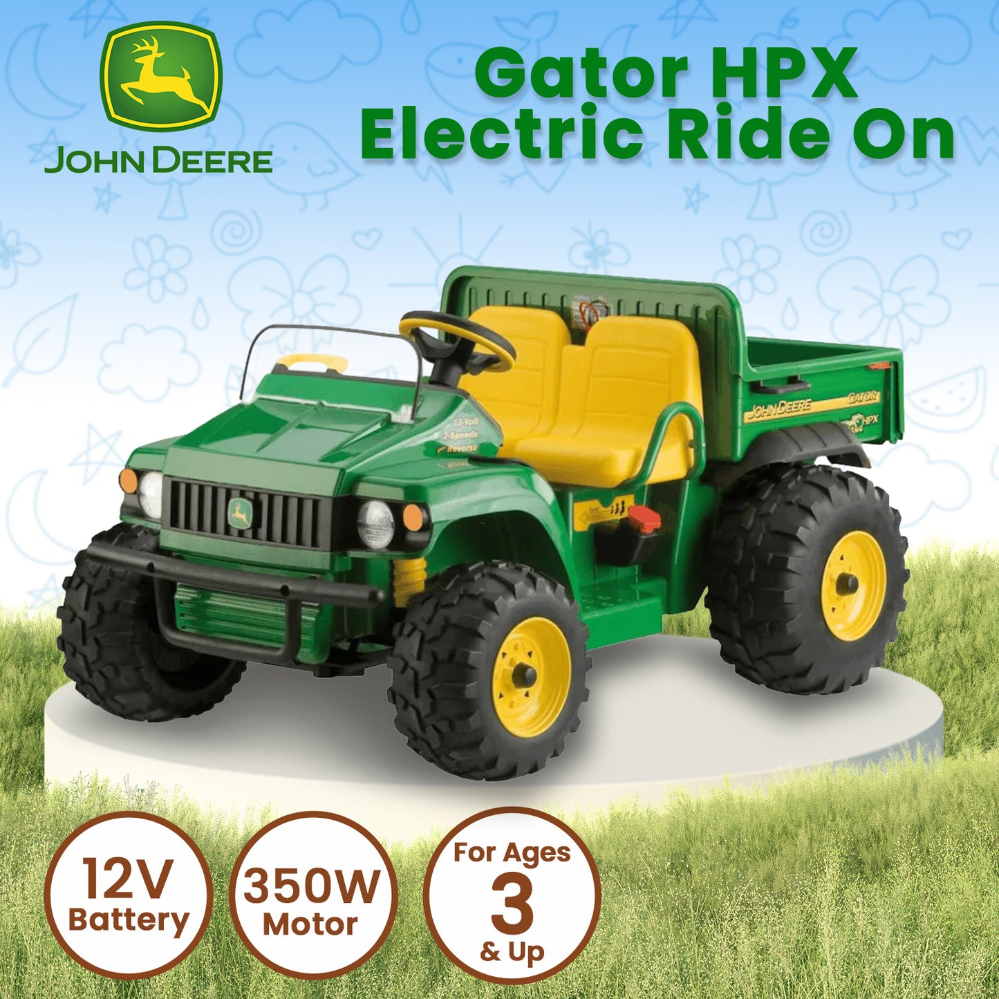 Kids Electric Toy Ride-On Car John Deere Gator HPX