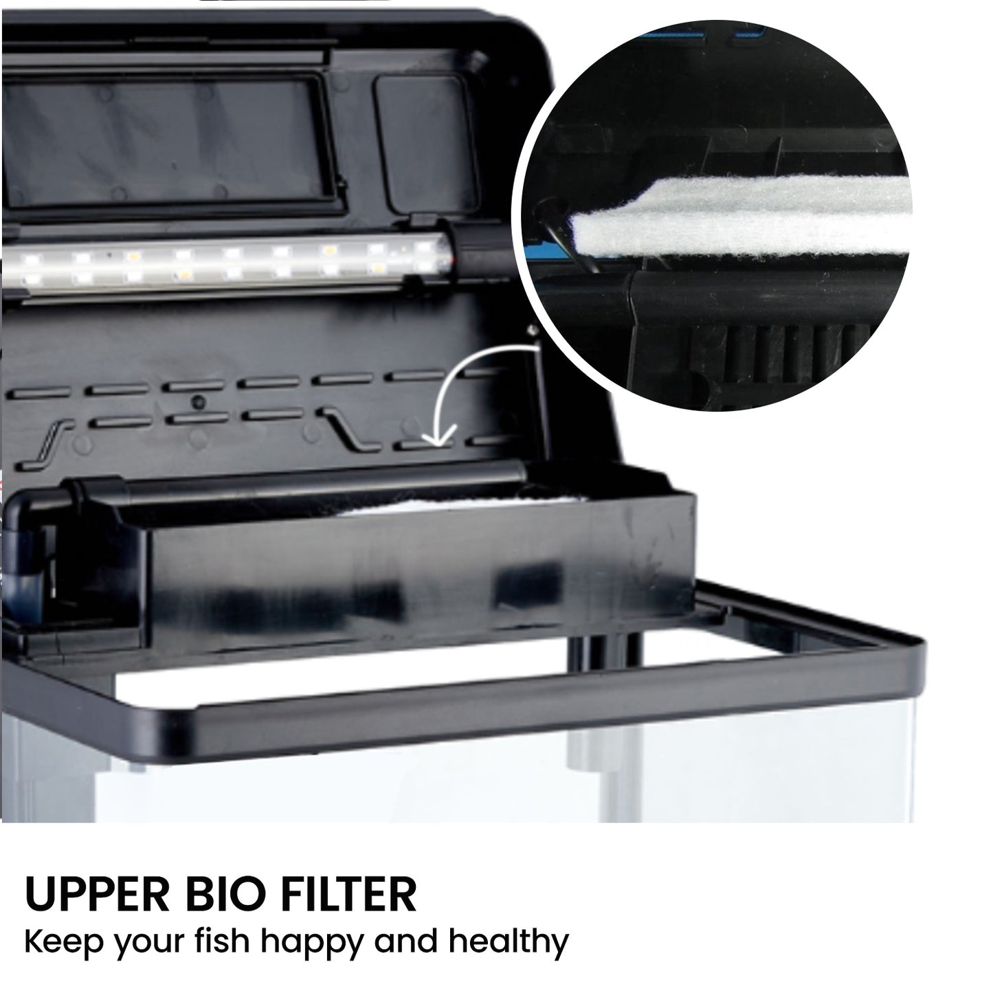 34L Complete Aquarium Kit With Bio Filter System LED Kit Curved Design