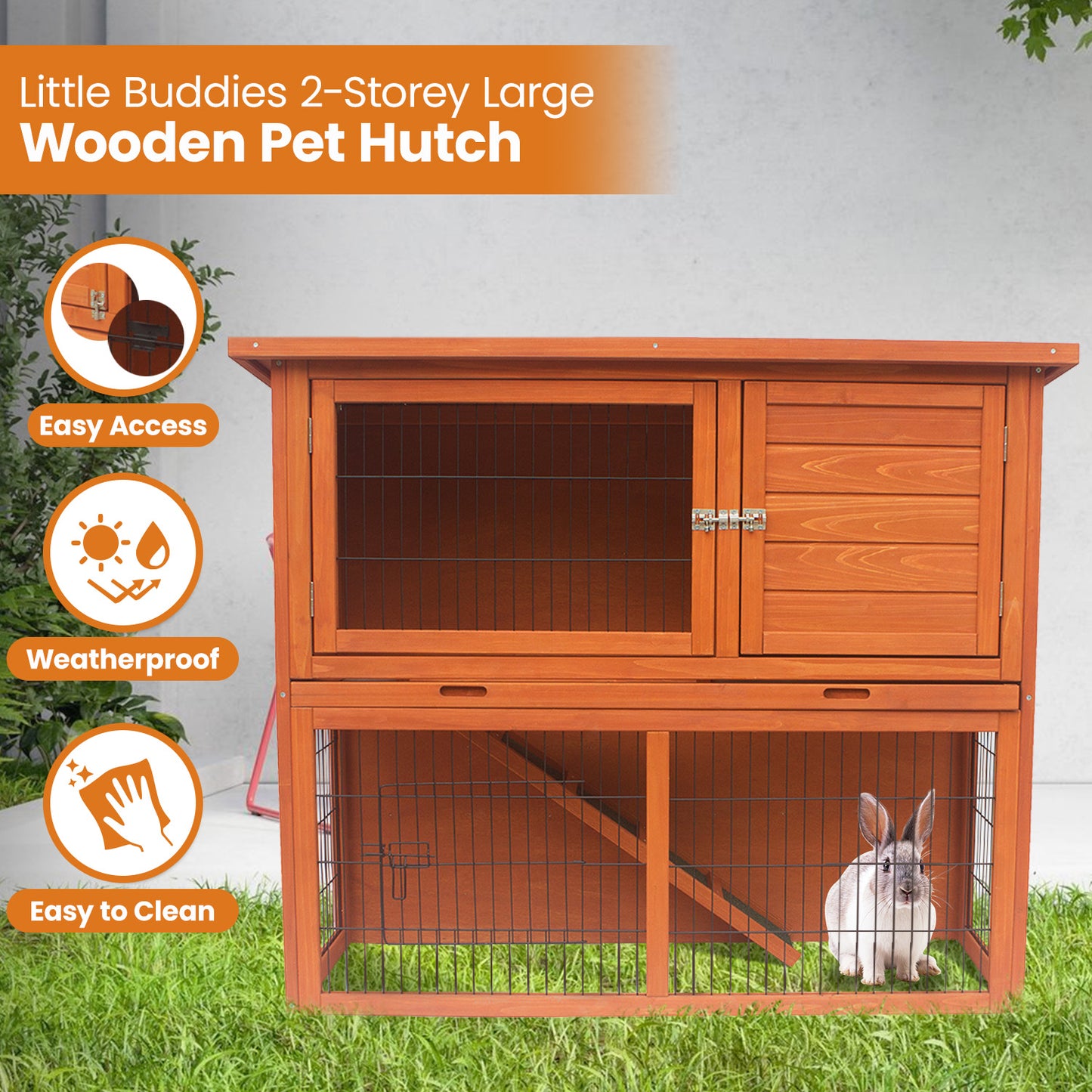 Little Buddies 2-Storey Wooden Pet Rabbit Hutch