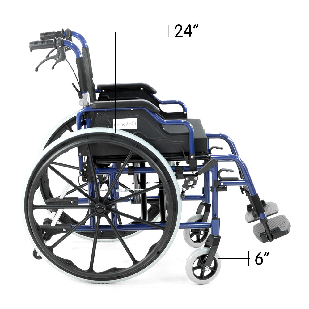 Orthonica Wheelchair Manual Mobility Aid- Lincoln Blue