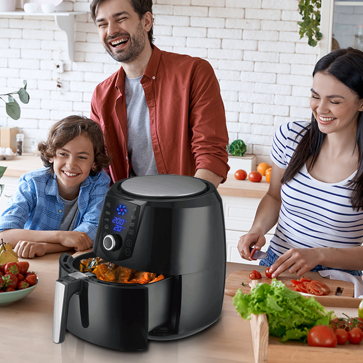 Pronti 7.2L 1800W Air Fryer Cooker Kitchen Oven Black