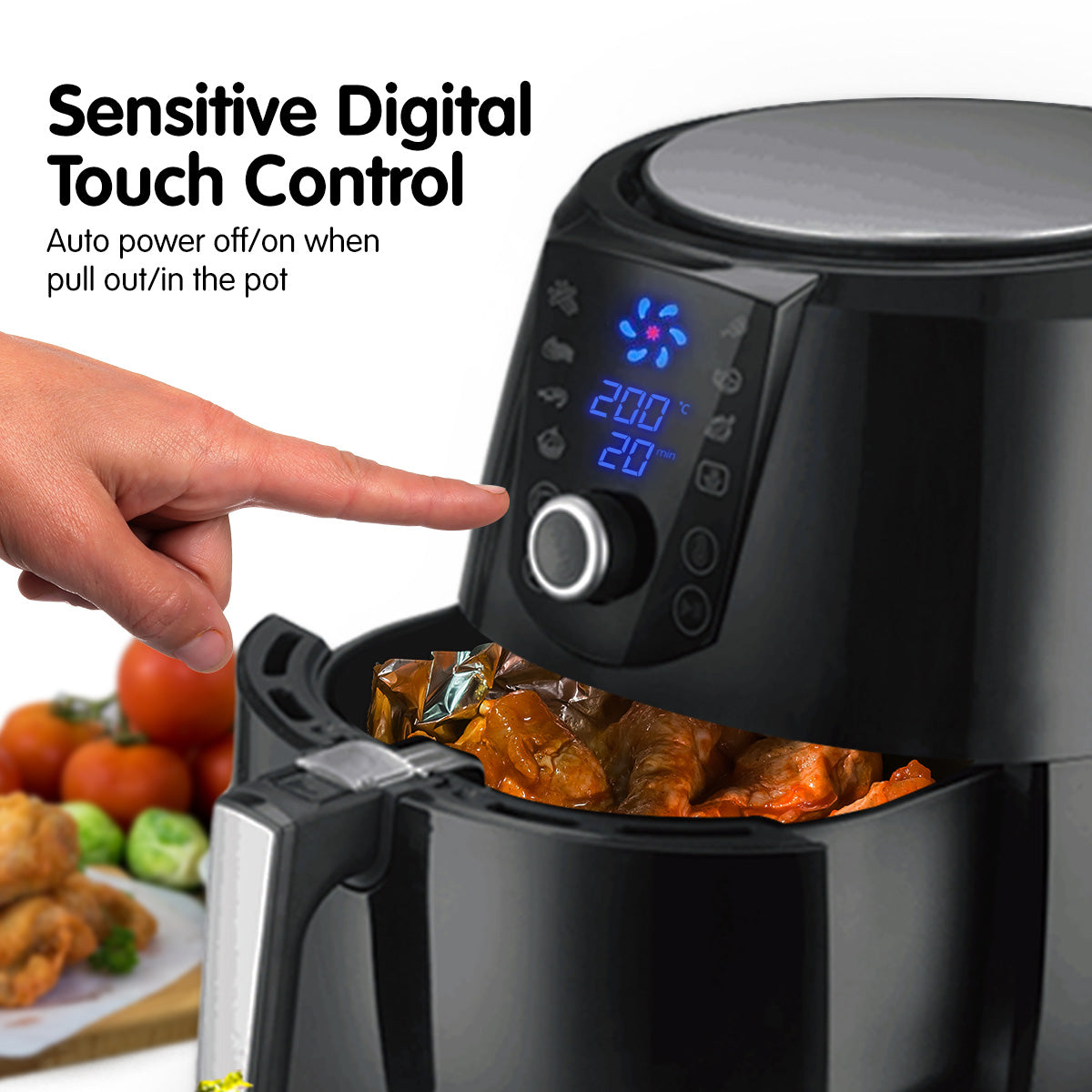Pronti 7.2L 1800W Air Fryer Cooker Kitchen Oven Black
