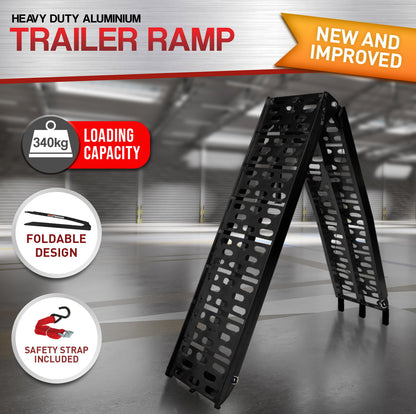 Aluminium ATV Loading Ramp Foldable - Black