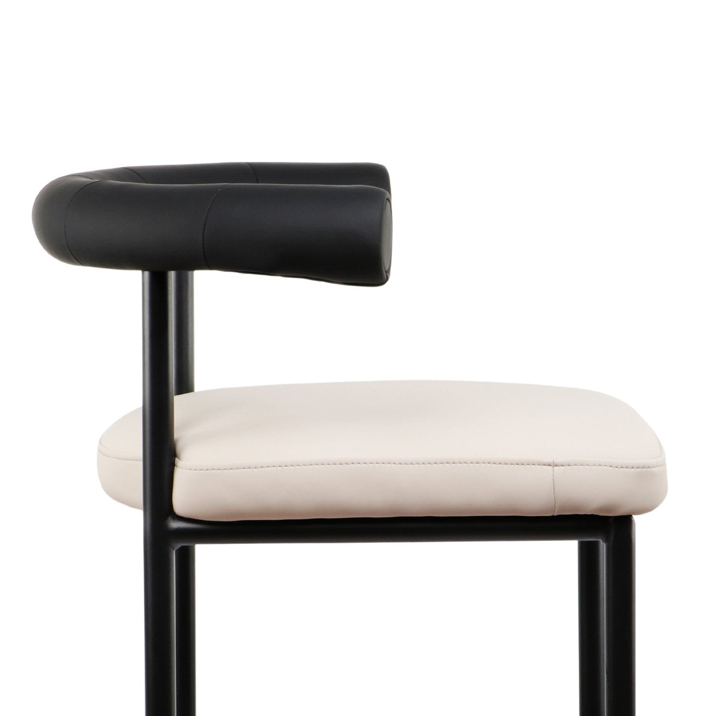 Sarantino Cedric Kitchen Bar Stool - Black and Beige