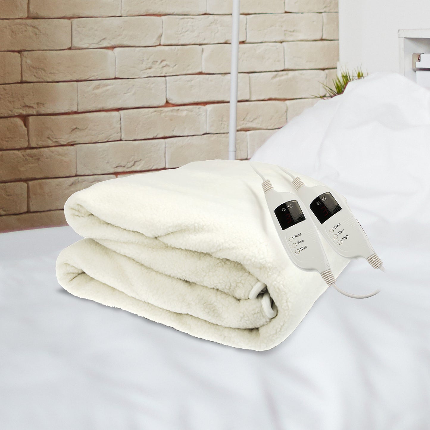 Laura Hill Heated Electric Blanket Fitted Fleece Underlay Throw Double