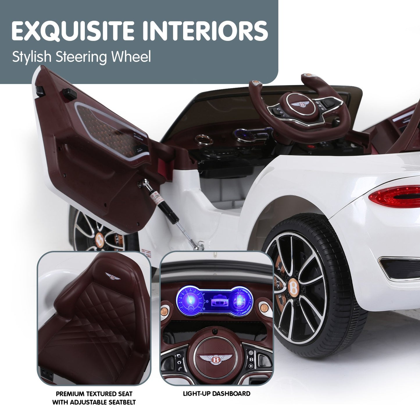 Bentley Exp 12 Speed 6E Licensed Kids Ride On Electric Car - White