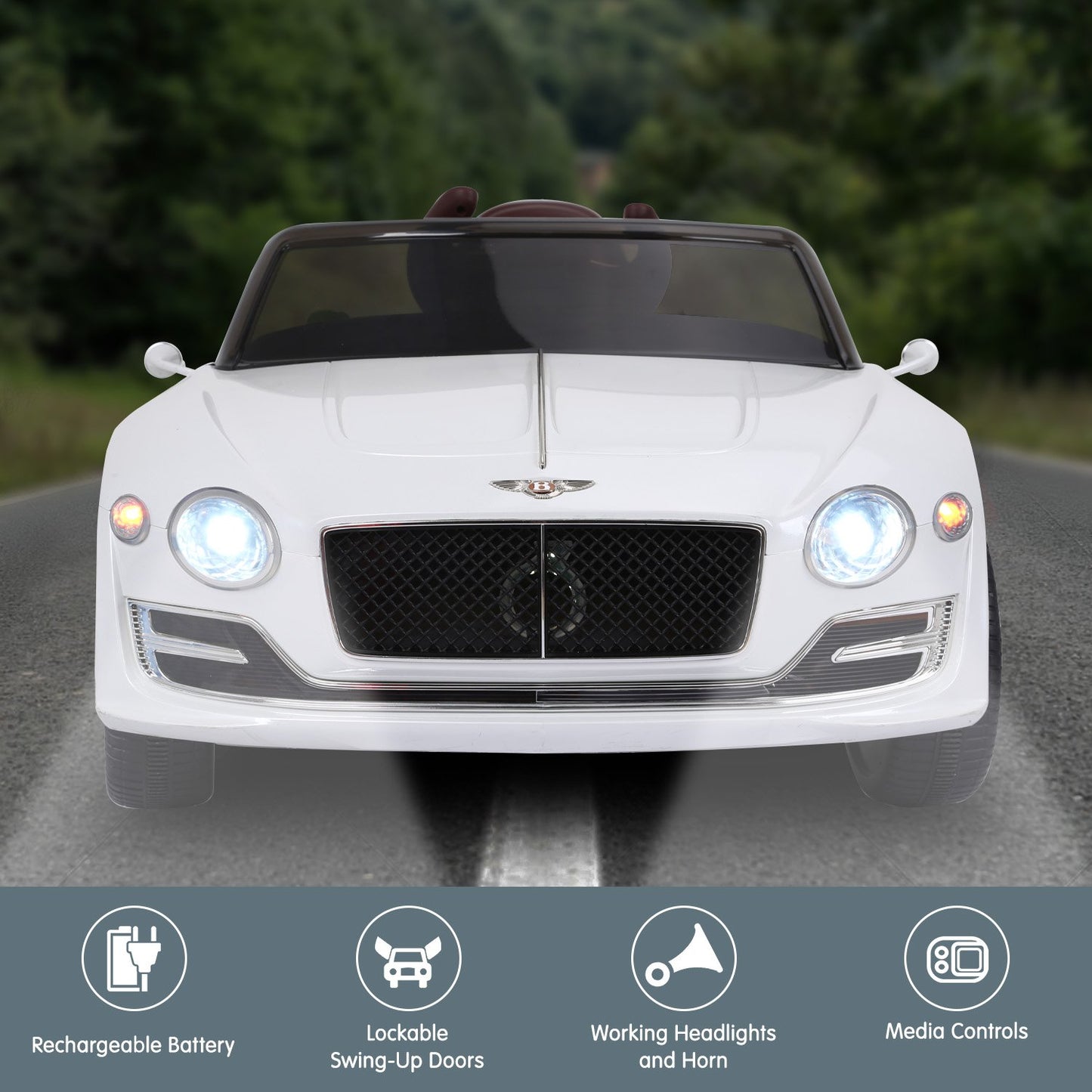 Bentley Exp 12 Speed 6E Licensed Kids Ride On Electric Car - White