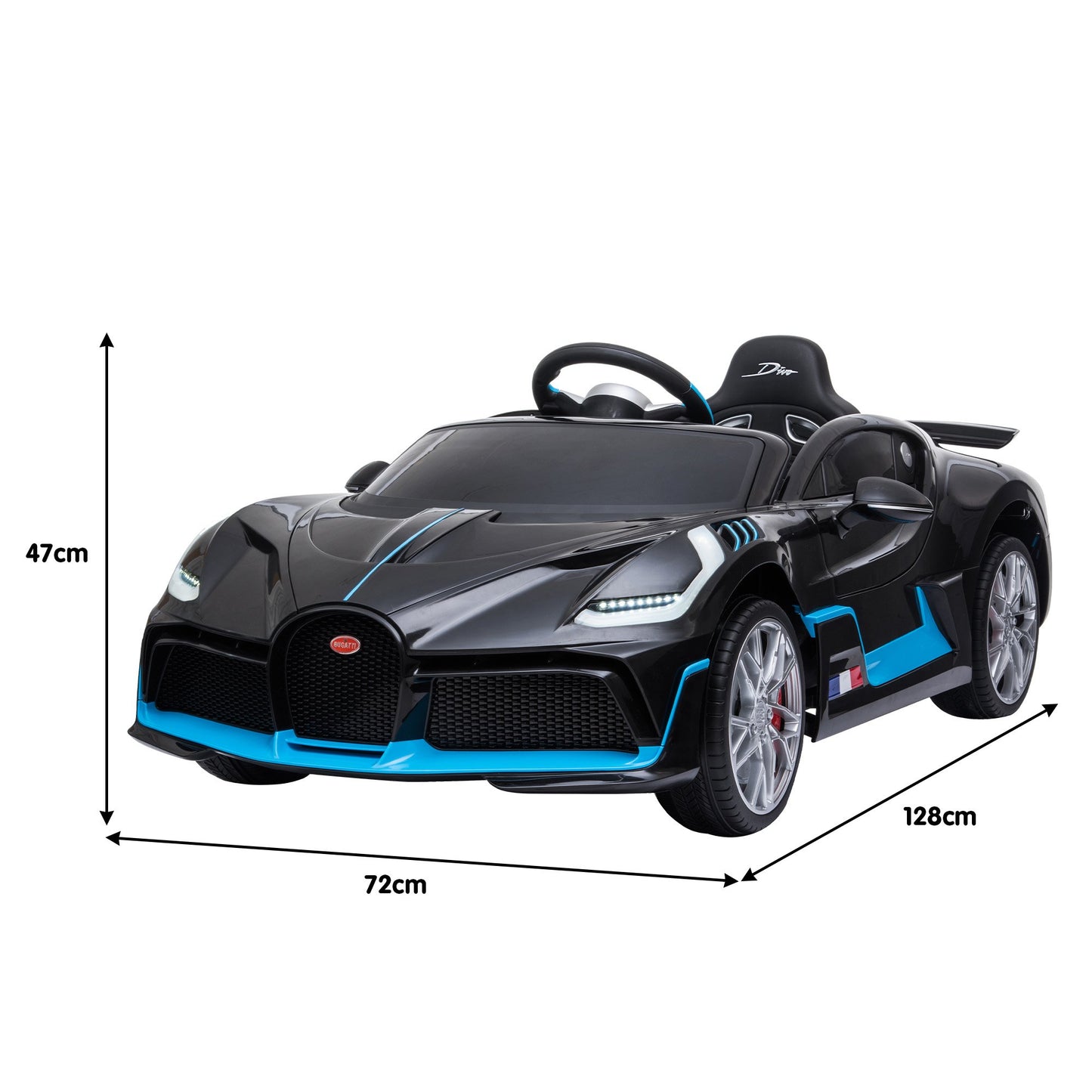 Licensed Bugatti Divo Kids Electric Ride On Car - Black