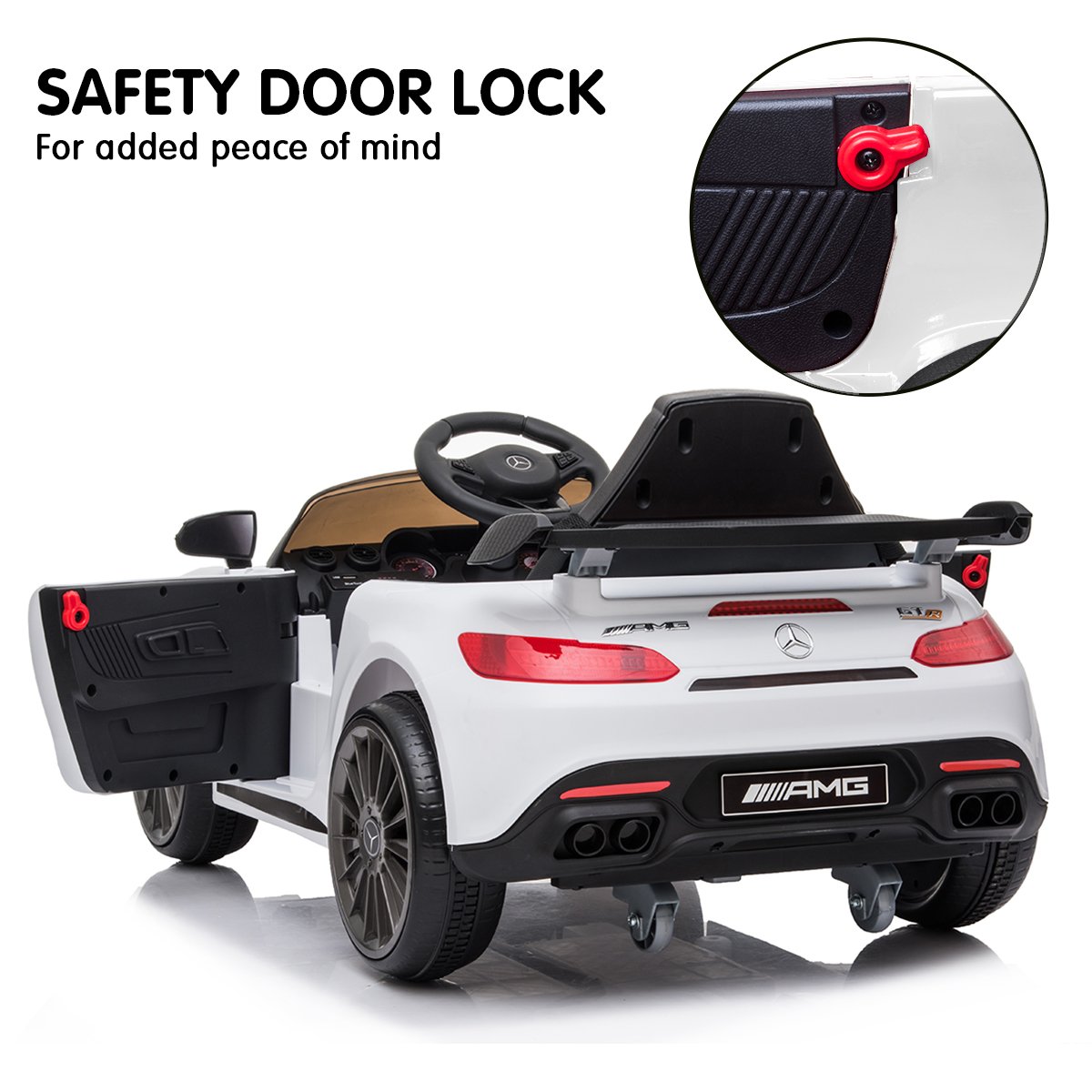 Mercedes Benz Licensed Kids Electric Ride On Car Remote Control White