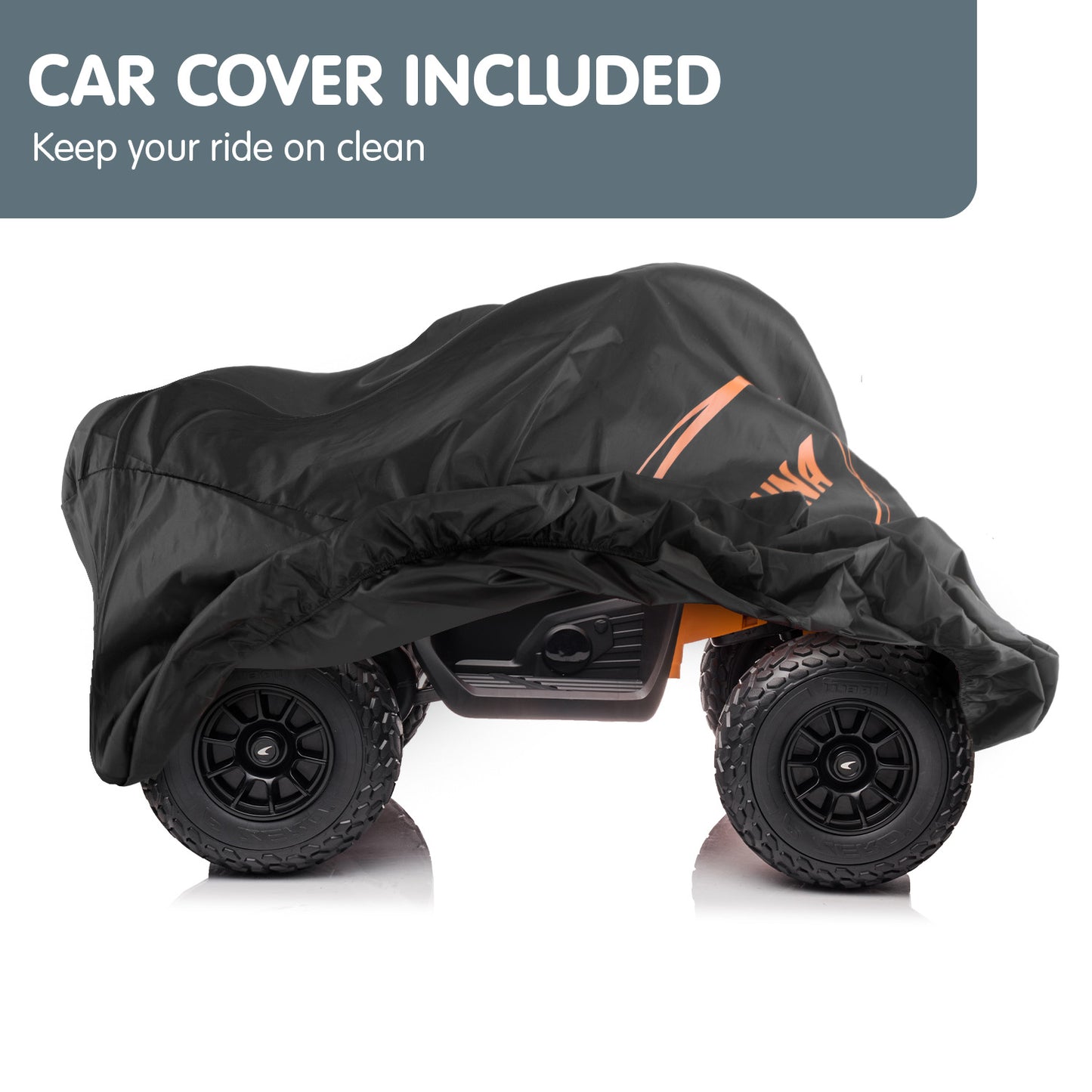 Licensed MCL35 McLaren Kids Toy Ride On Electric Quad Bike - Orange
