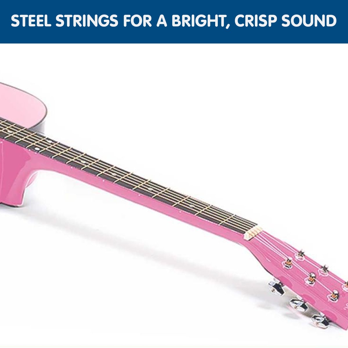 38in Cutaway Acoustic Guitar with guitar bag - Pink