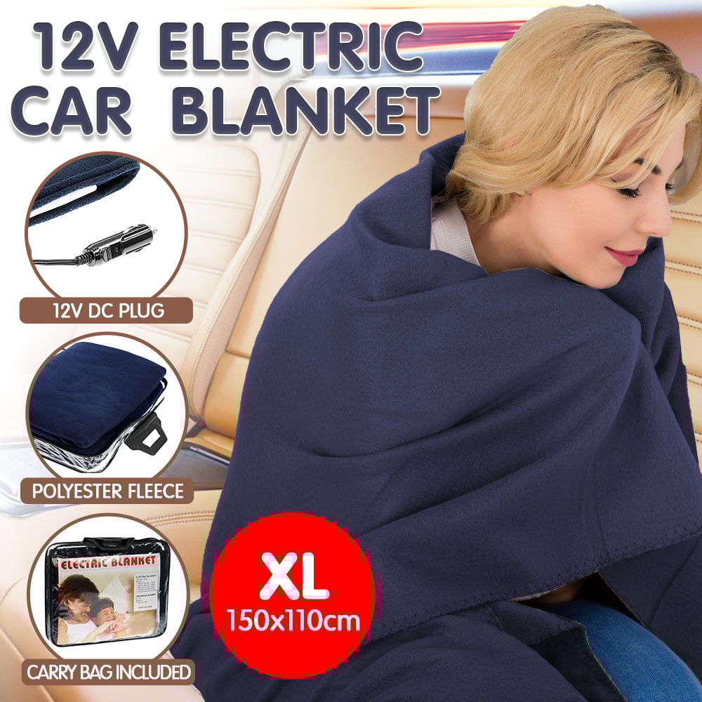 Laura Hill Heated Electric Car Blanket 150x110cm 12V - Blue